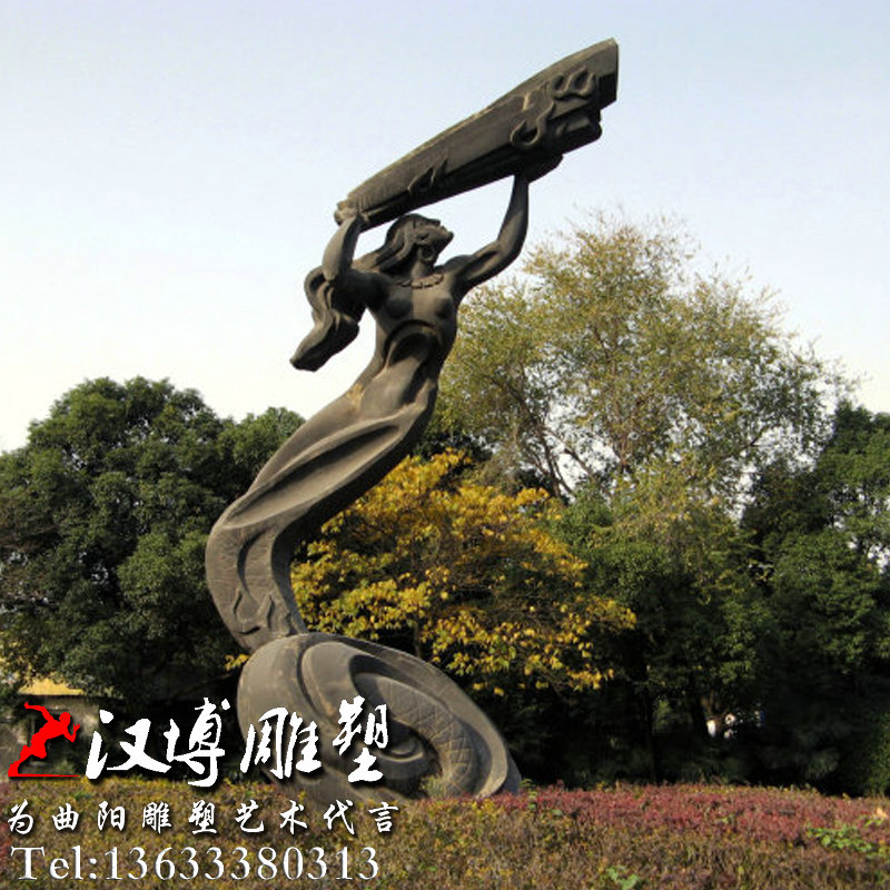 女娲补天雕像,古代人物雕塑,神话故事铜雕