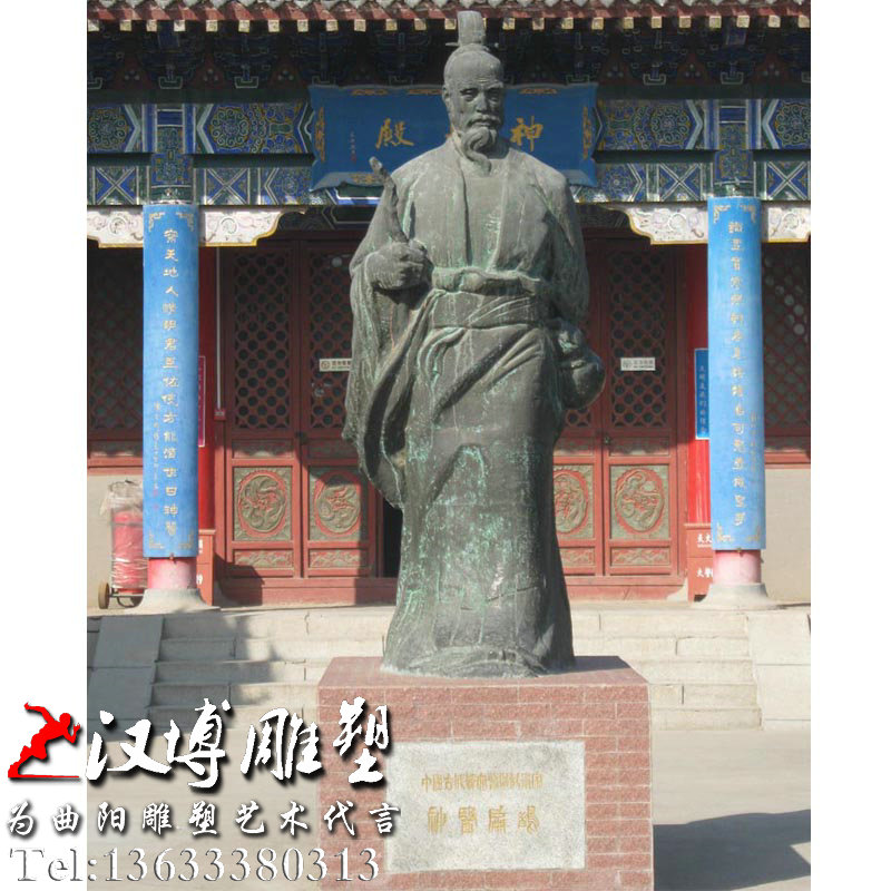 古代名医雕像,扁鹊人物铜雕,中医文化雕塑