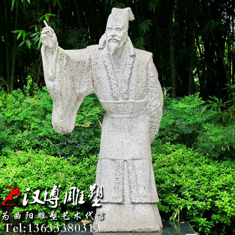 名人诗人雕像,白居易人物雕塑,玻璃钢铜雕